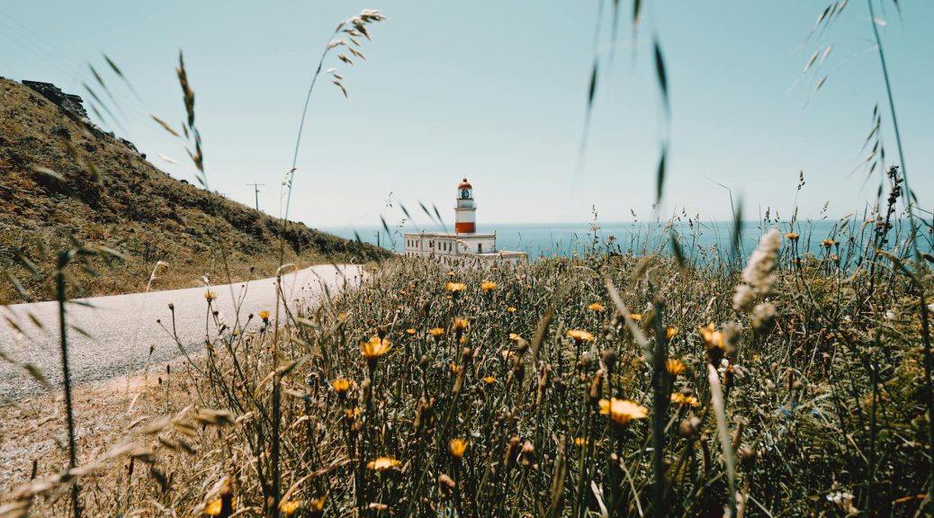 scenic landscape of lighthouse on coastline